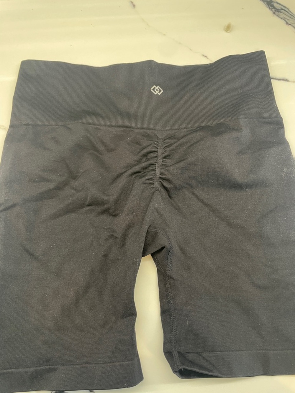 Black High-Waist Scrunch Bike Shorts